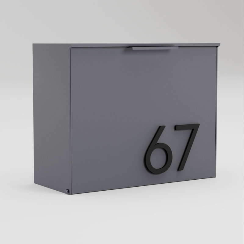 Boîte aux lettres murale Cubby, Noir, gris, Oui