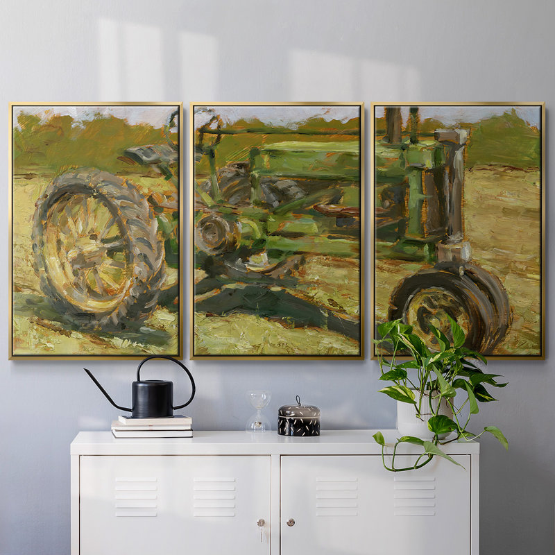 Rustic Tractors I 3 pièces, H 40 po x l 78 po x P 2 po, Or