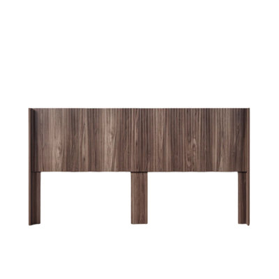 Tête de lit murale en bois avec rainure 3D pour très grand lit