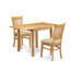 L'ensemble 5 pièces de table et chaises de cuisine comprend une table de salle à manger rectangulaire avec Dropleaf et 4 chaises en tissu de lin, chêne-971727167-1012328561
