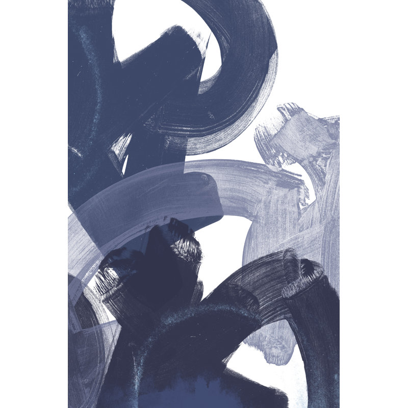 Blue On Blue I by June Erica Vess - Painting, 30cm H x 20cm W, Wrapped Canvas