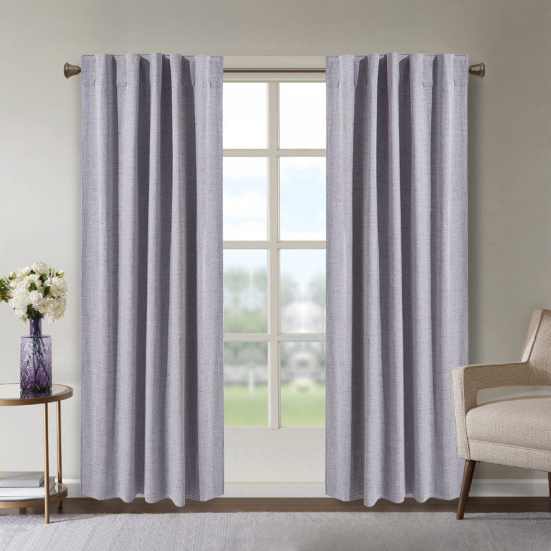 Curtain Single Panel, 168cm Width x 229cm Drop, Grey