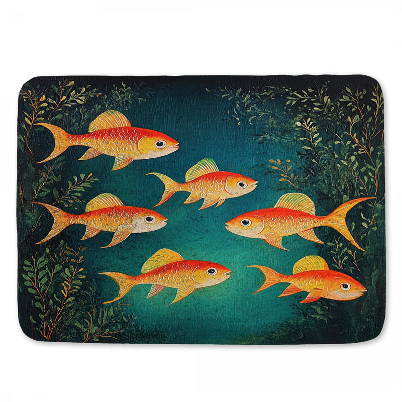 Tapis de bain poisson poisson, L 24 po x l 17 po