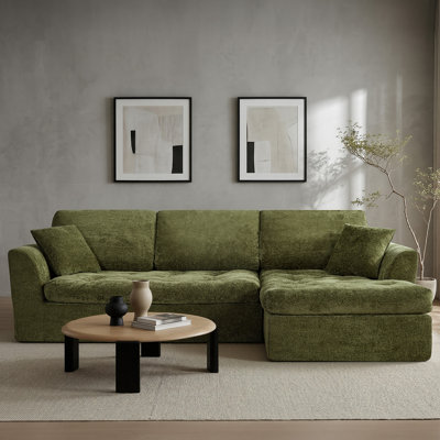 Canapé modulaire de 109 po avec support en nuage doux et tissu chenille