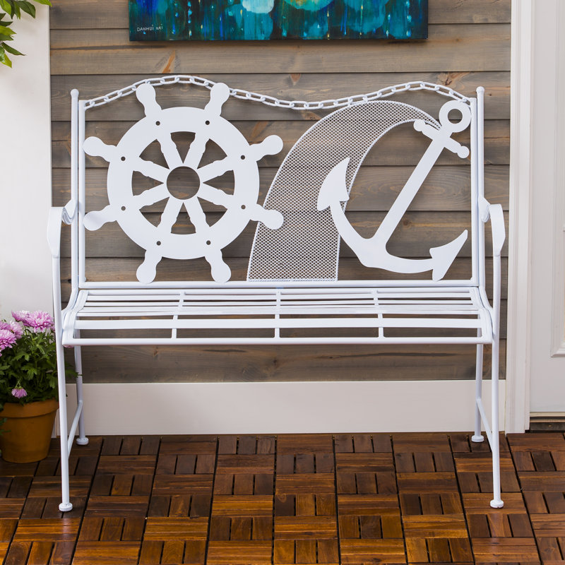 Banc de jardin en métal côtier Howell