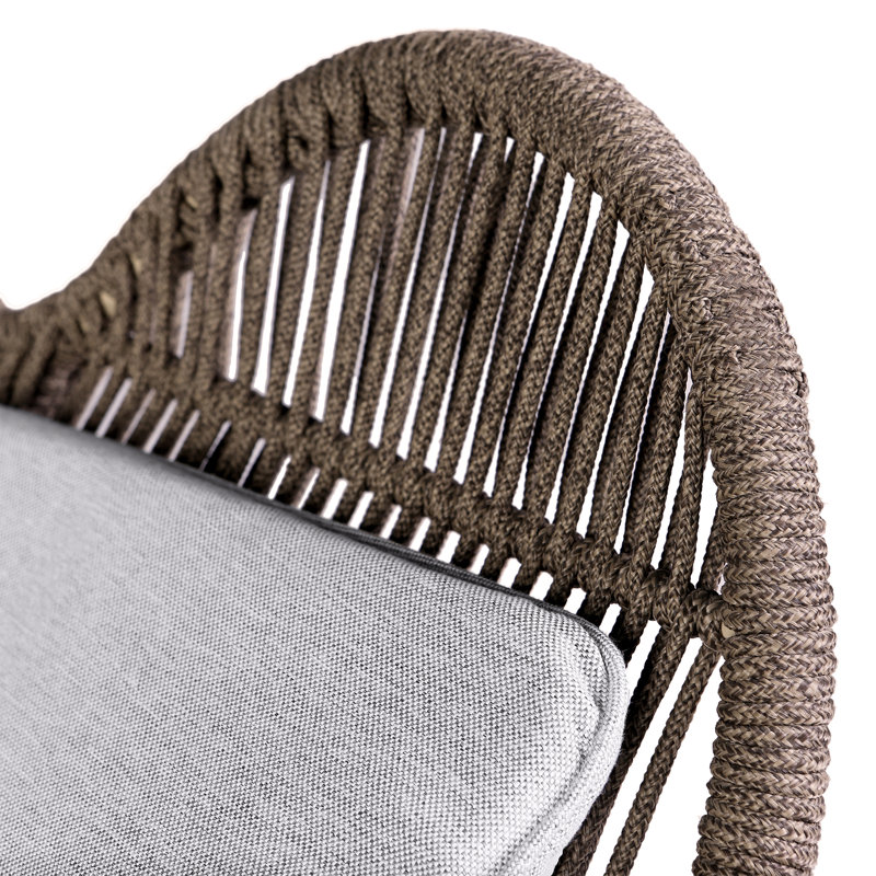 Chaise berçante d'extérieur en bois massif avec coussins Cabane, Gris/noir