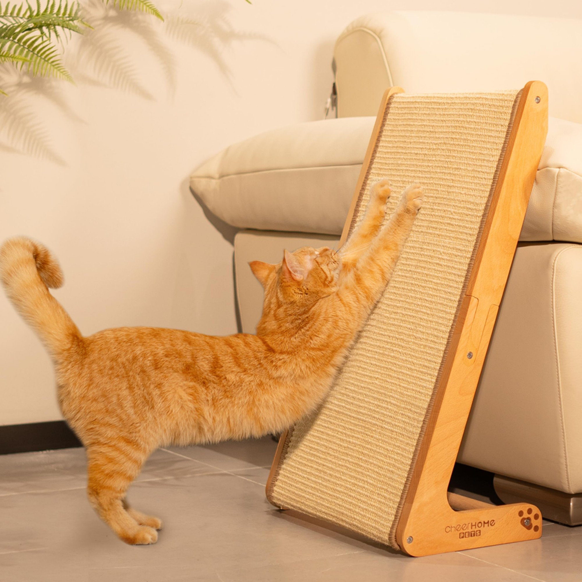 Tucker Murphy Pet™ L-Shaped Sisal Scratcher Ramp With Beechwood Frame ...