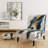 Stylish Spiral Abstract VI - Velvet Upholstered Modern Slipper Chair, Blue Accent Chair