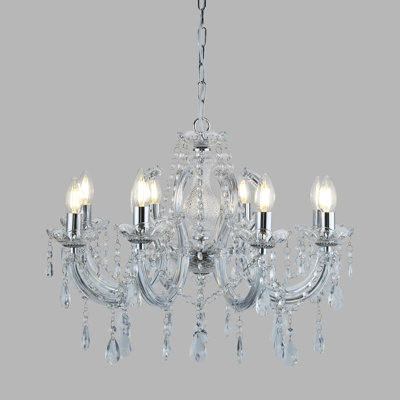 Kelly 8 - Light Candle Style Chandelier