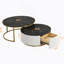 Modern Round Nesting Coffee Table Fluted with Drawer in Gold in 27.6"-228122592