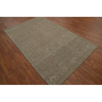 Distressed Oushak Living Room Area Rug 5x8