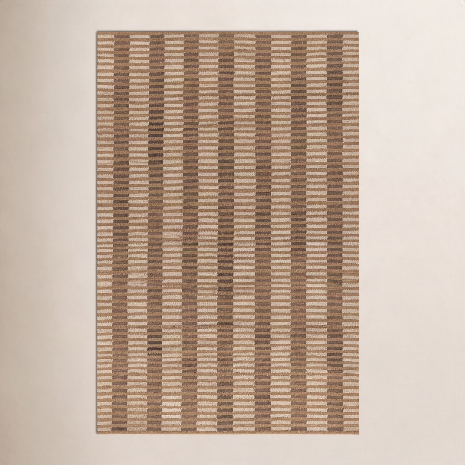 Acerra Beige Hand-Woven Striped Outdoor Rug, Rectangle 7'10" x 9'10"