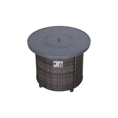 25" H X 32" W Aluminum Propane Outdoor Fire Pit Table
