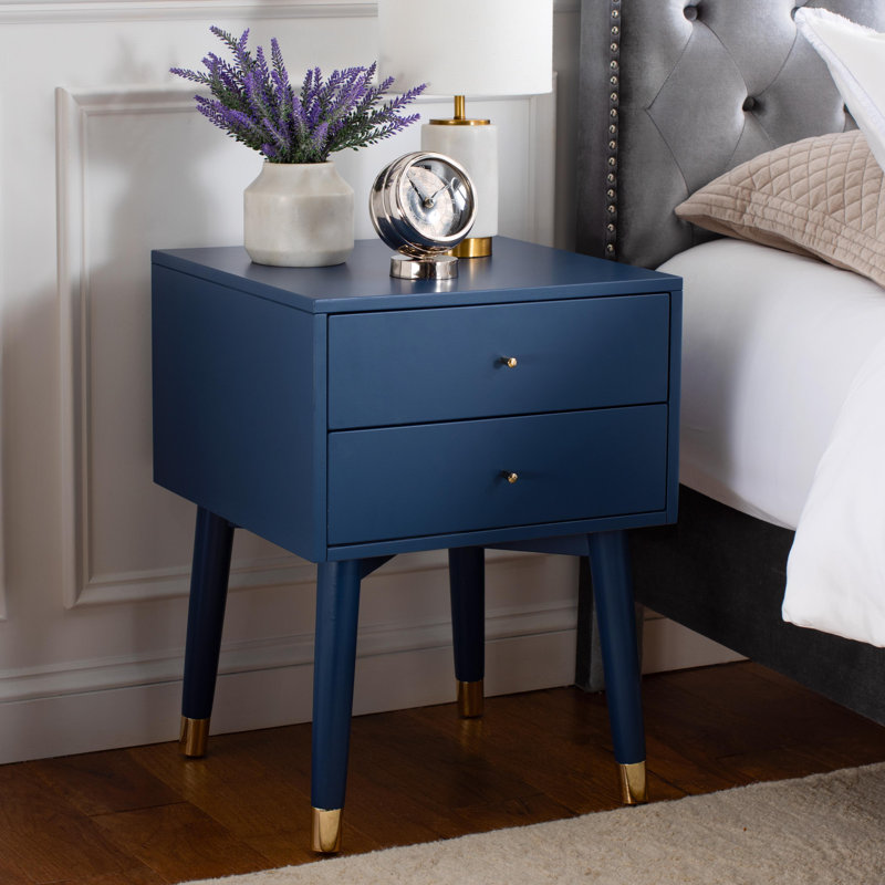 Debriana 18'' W Nightstand, Gold/Lapis Blue