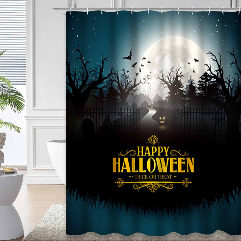 Rideau de douche Scary Pumpkins Halloween, L 72 po x l 72 po