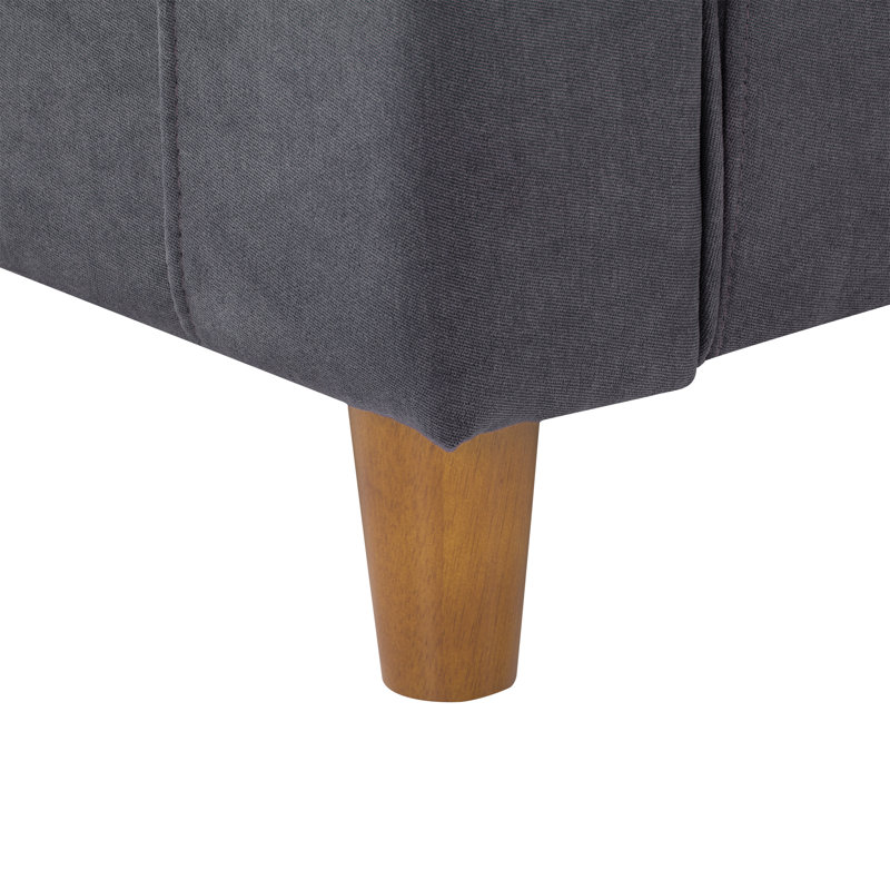 Causeuse à accoudoirs évasés 59 po Alennah, 100 % polyester gris foncé