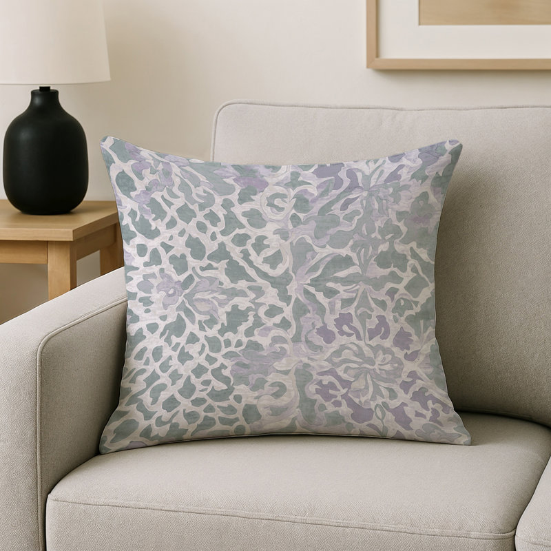 Coussin décoratif intérieur et extérieur Modern, Bleu abstrait 21, Carré 18 po