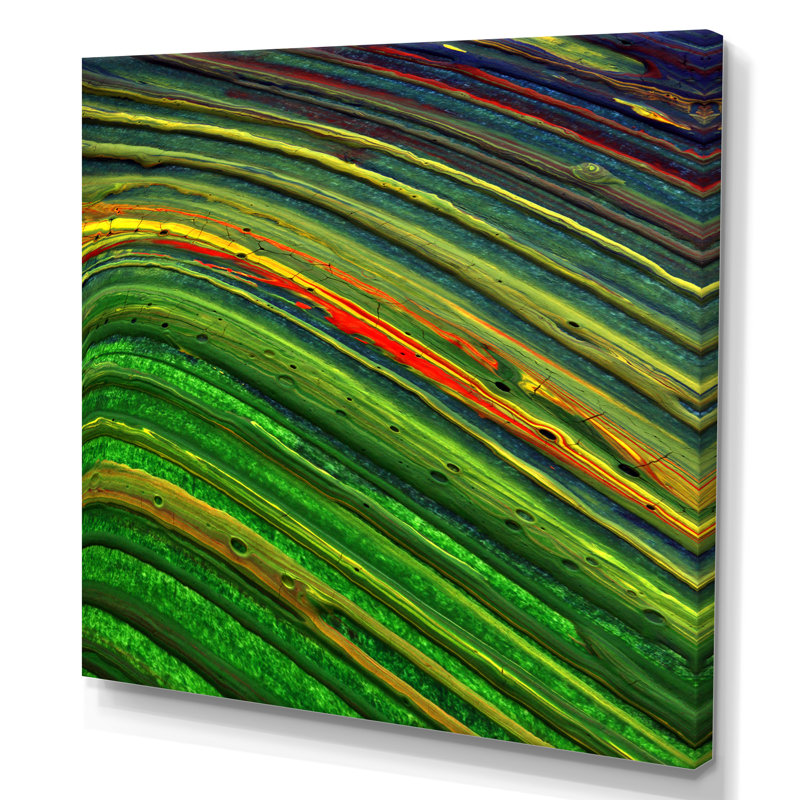 «Green Liquide Art Grove II», reproduction d'art moderne et contemporaine sur toile, H 16 po x l 16 po x P 1 po, Toile tendue