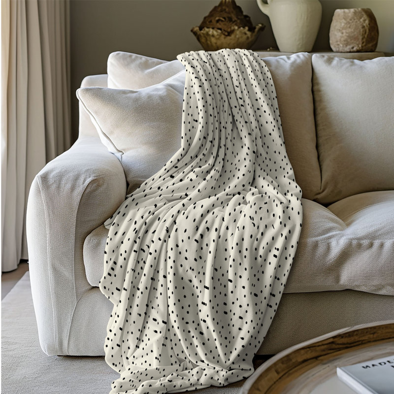 Pois neutres - couverture Sherpa 1 pièce de qualité supérieure 0105, L 50 po x L 60 po