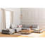 Canapé d'angle scandinave avec pouf, tissu gris clair, 76,0 x 123,2 x 31,5 pouces | Structure en bois de hêtre et en carton, 100% polyester | 2 oreillers inclus, nettoyage à sec, conception élégante et confortable pour les maisons modernes-1397398112-1397398117