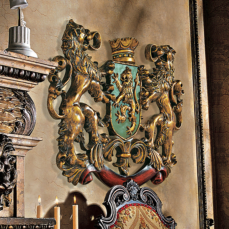 Décoration murale lionss de couches d’accoudoirs héraldiques royal