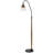 71" Brown Traditional Shaped Floor Lamp With Clear Transparent Glass Empire Shade