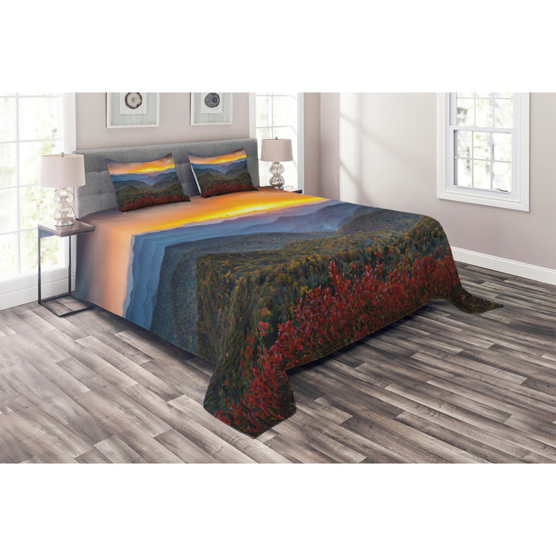 Rustic Polyester Coverlet, King Bedspread + 2 Shams
