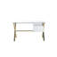 Bureau d'écriture Pangea Home Beverly - Bureau d'écriture moderne de 51 po - Bureau pour espace de travail à domicile ou chambre à coucher - Laque blanche avec bureau en X doré-70958190