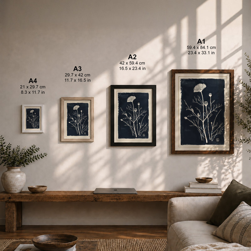 Study In White Botanical - Print, Unframed, A4 - 29.7 x 21.0 cm