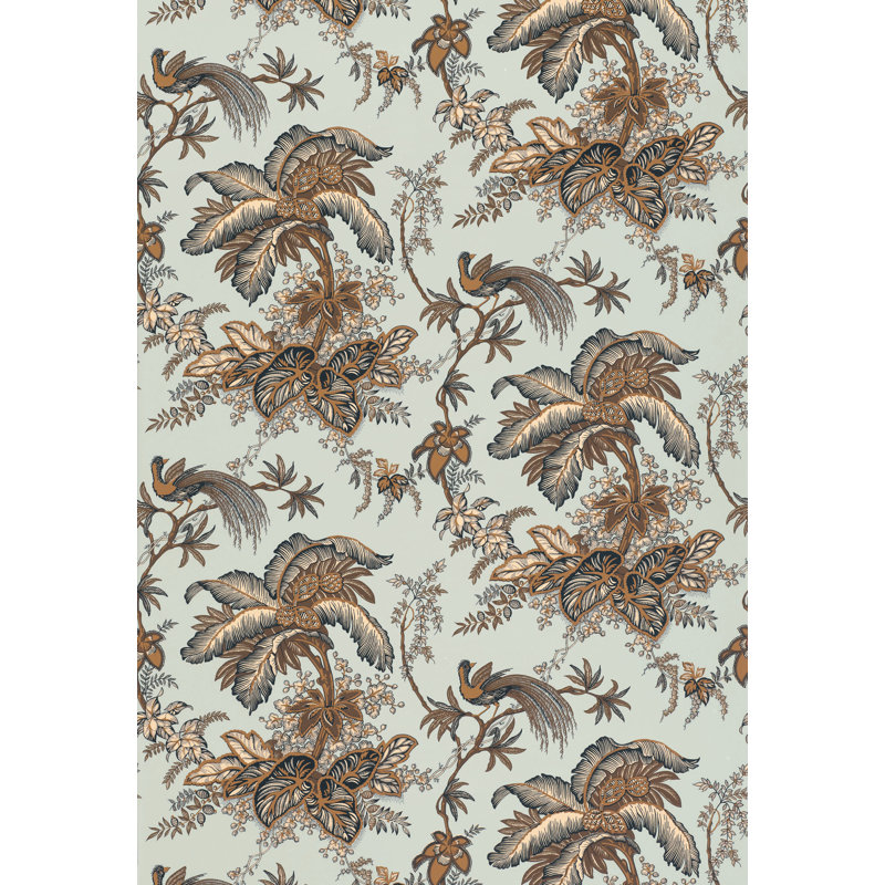 Papier peint Coconut Grove, Aqua / Tan