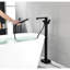 Robinet de baignoire à fixation au sol en noir mat - avec douche rouille - douchette et pivot avec et bec-121245113