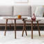 (SINGLE) Table basse de table centrale 100% bois de chêne massif avec plateau en bois naturel en forme de galets et table basse Largeur 50 x profondeur 44,5 x hauteur 65 cm Facile à assembler-1023963381