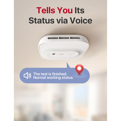 Smoke Detector Carbon Monoxide Detector Combo Hardwired With Voice Location,(White/1 PCS)