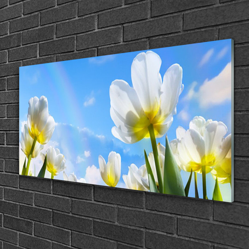 Floral Flowers - Unframed Photograph on Glass