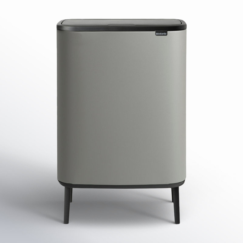 Poubelle à charnière haute de qualité supérieure 16 gallons, Gris minerai de béton