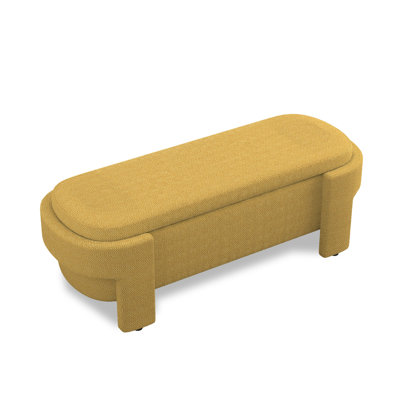 Banc rembourré en chenille avec grand espace de rangement pour le salon, le vestibule et la chambre à coucher (51,5 po x 20,5 po x 17 po)