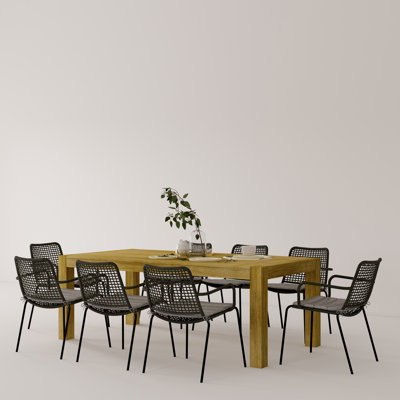 Arlener 8 - Person Solid Wood Solid Wood Top Four Leg Dining Set