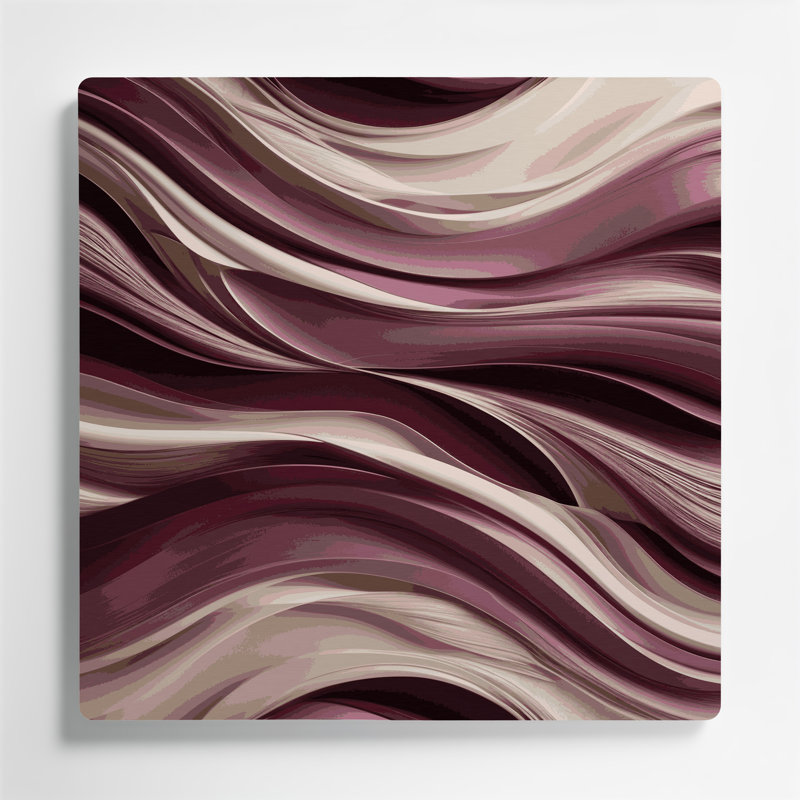 Abstrait paysage 73, art mural en métal rouge
