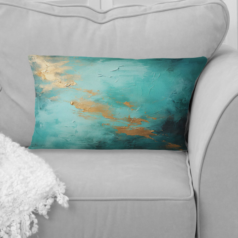 Coussin Turquoise Tranquility VI - Abstract Landscape