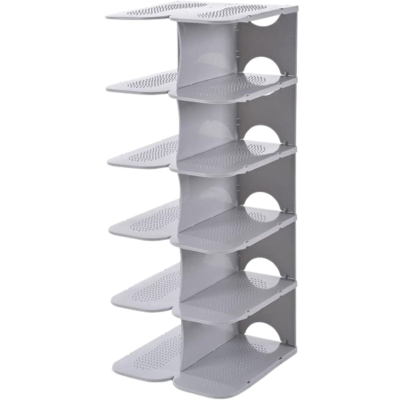 Rangement pour chaussures à 6 niveaux réglable gris