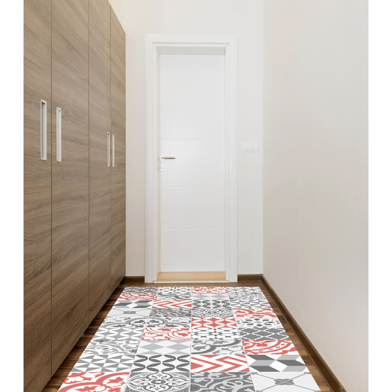 Nora Vinyl Machine Printed Area Rug, Rectangle 2'2" x 8'2.4"