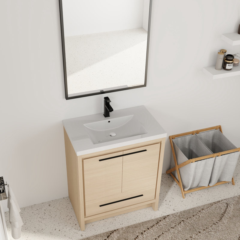 Meuble-lavabo simple 30 po avec plateau en résine, 30"