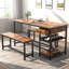 Ensemble de table de salle à manger Gigette pour 4 à 6 personnes, 54,7 po avec 2 bancs-1655124484