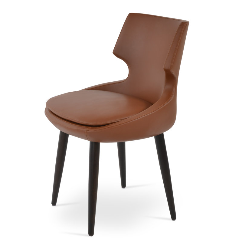 Patara Wood Side Chair, Cinnamon Faux Leather