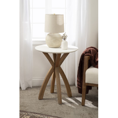 Kierney Round End Table with Marble Top