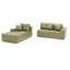 Canapé-lit de coin en similicuir avec méridienne à compression, canapé modulaire en L avec éponge haute densité, canapé convertible sans assemblage requis pour le salon, appartement, chambre d'amis (vert)