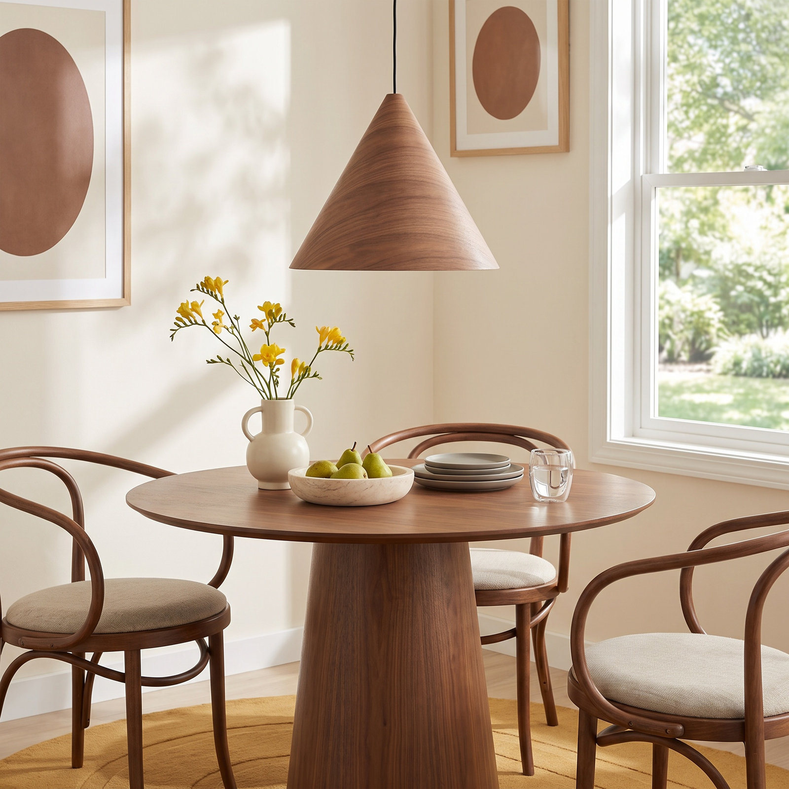 Dimmable 3-Light Pendant, Brown