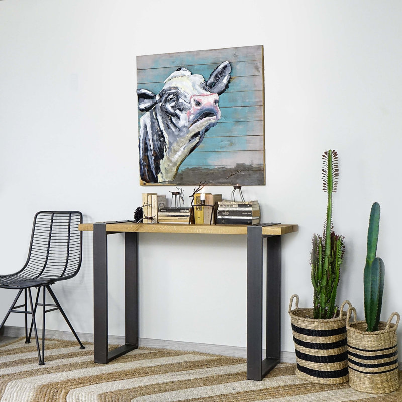 Lena Solid Wood Top Console Table, 80 H x 120 W x 40 D cm