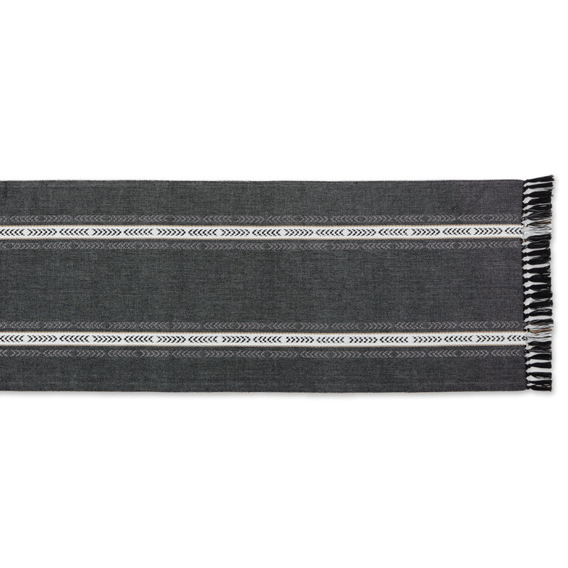 Chemin de table Aleahya, 72 po x 14 po, Noir