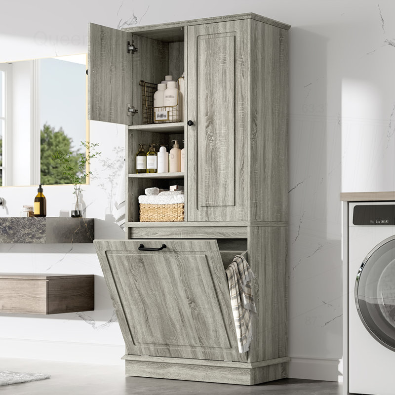 Grande armoire de rangement avec tablettes réglables, Chêne